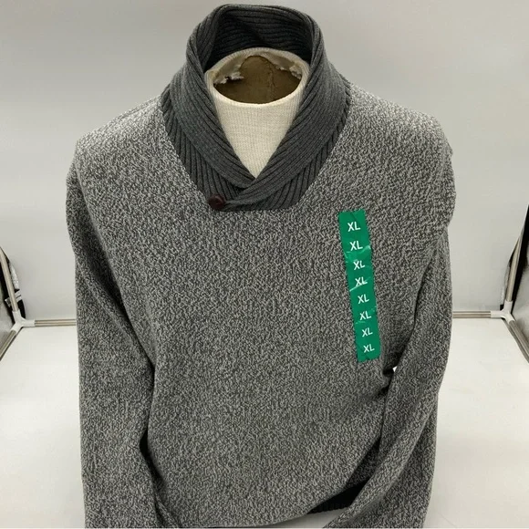 Jos. A. Banks Men's Gray Shawl Collar Sweater Heather Gray Size XL - Picture 3 of 12
